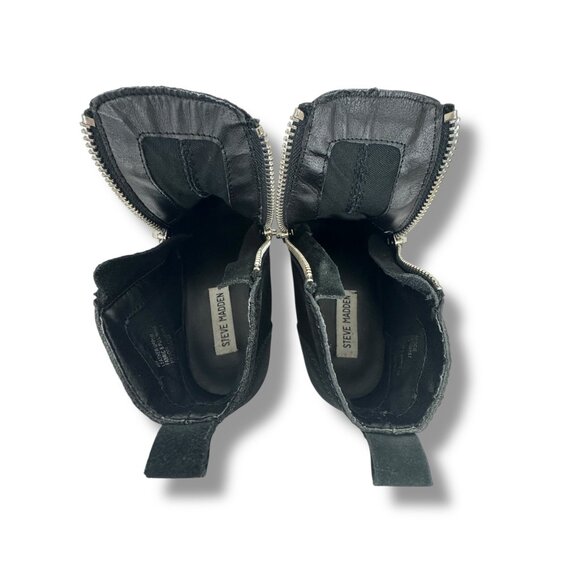 Size 8 M Steve Madden Wedgie Suede Wedge Sneakers Shoes Bootie Zippers‎ Ankle - Picture 7 of 9